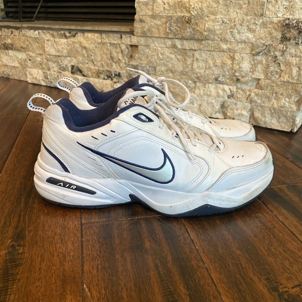 Size 13 - Nike Air Monarch IV White Navy D Width